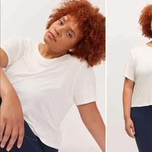 White Gia Crop Tee by Girlfriend Collective